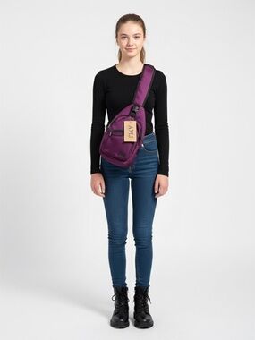 ✨ AMJ Purple Sling Bag | Crossbody Backpack | NWT | Sporty Chic ✨